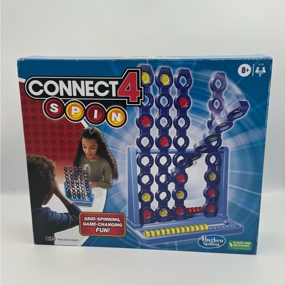 Hasbro Connect 4 Spin Game, Features Spinning Connect 4 Grid, Game for 2 Player - Picture 2 of 11